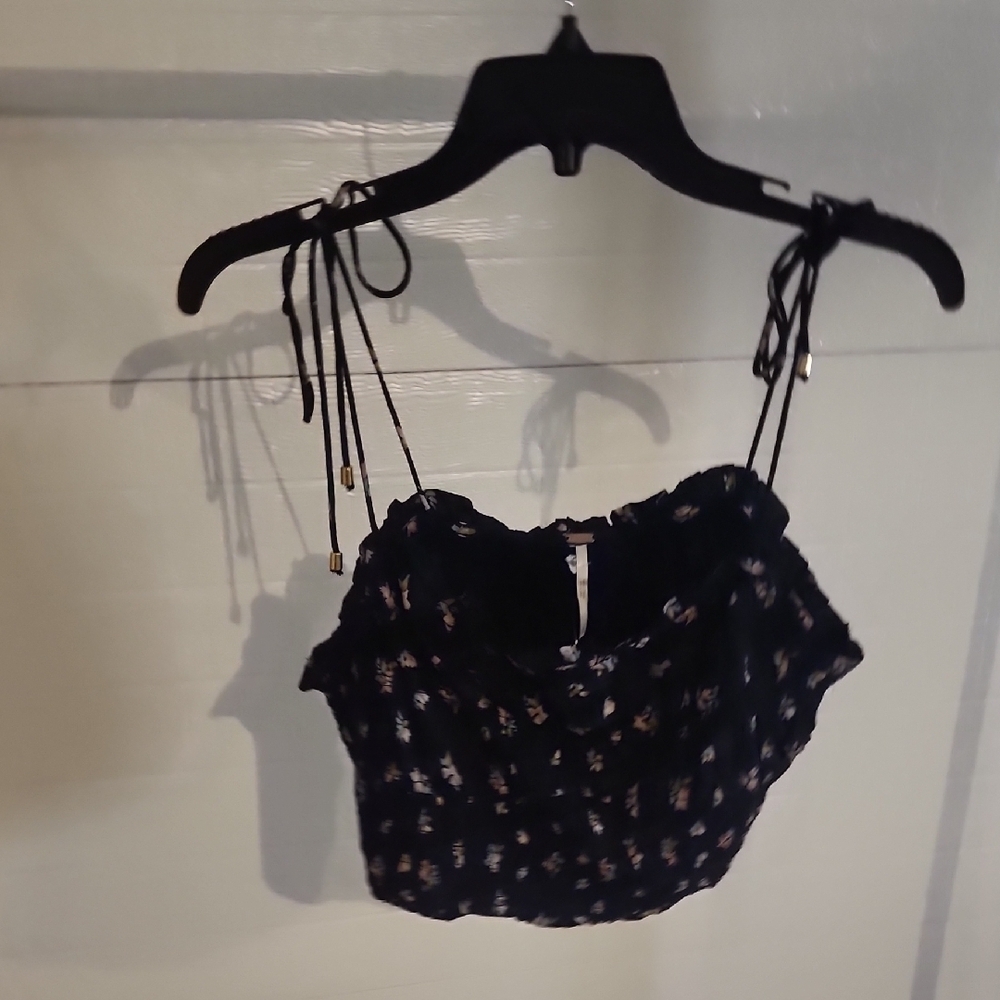 Free People Kaia Crop Top Size L Black - Picture 6 of 6